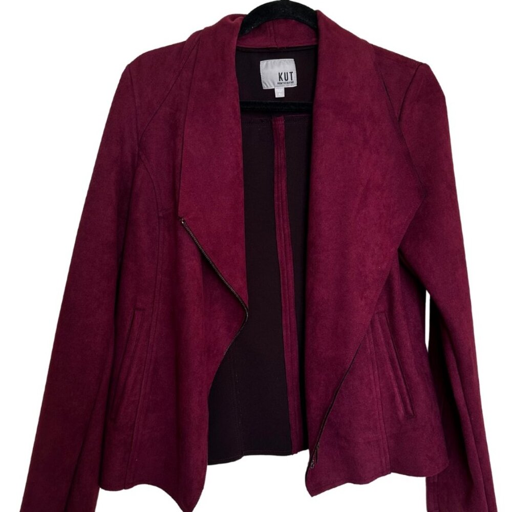 Draped Faux Suede Jacket